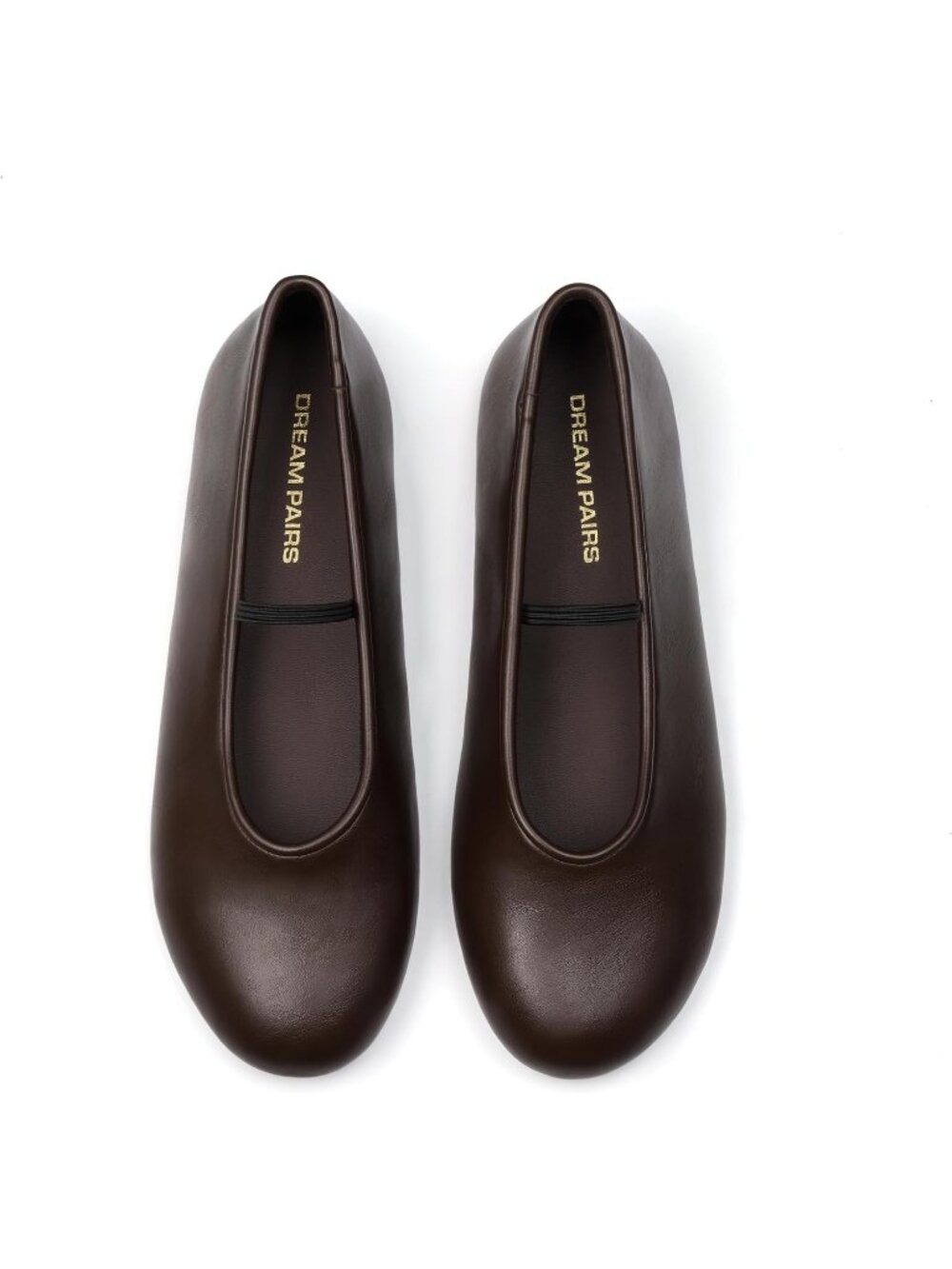 DREAM PAIRS Women's Brown Comfortable Round Toe Slip on Casual Ballet Flats